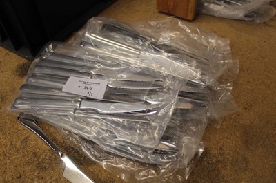Lot 342 - Approximately 100 modern stainless steel steak...