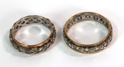 Lot 524 - A 9ct yellow gold full eternity ring set paste,...