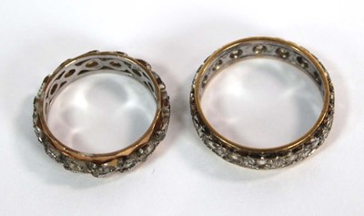 Lot 524 - A 9ct yellow gold full eternity ring set paste,...