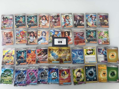 Lot 1410 - Approx. 38 Sleeved Trainer/Item full art/ultra...
