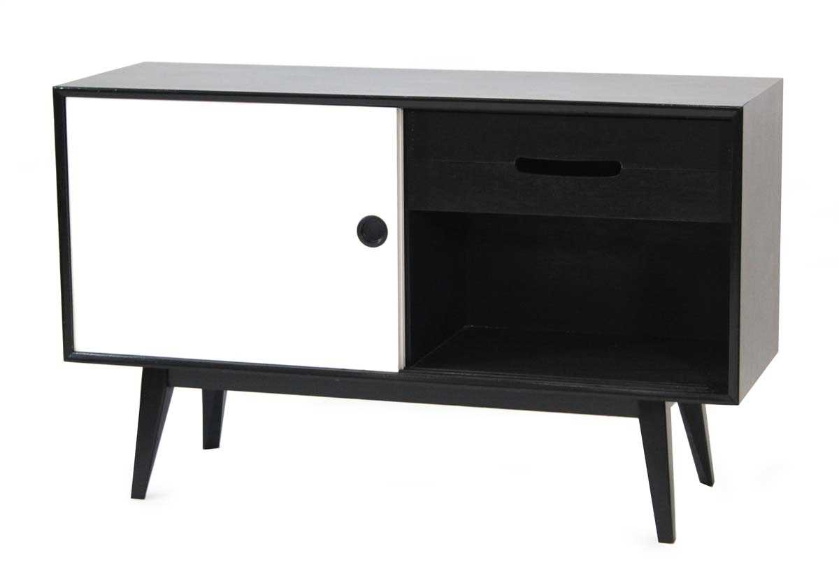 Lot 1 - A 1970's Vanson sideboard in black with two...