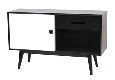 Lot 1 - A 1970's Vanson sideboard in black with two...