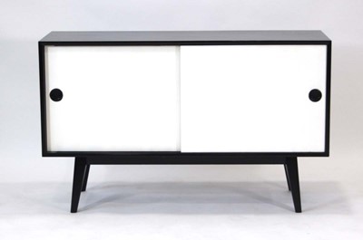 Lot 1 - A 1970's Vanson sideboard in black with two...