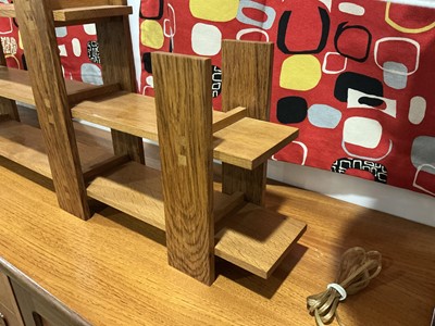 Lot 2 - A bespoke Japanese oak what-not in the Arts &...