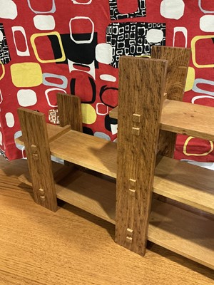 Lot 2 - A bespoke Japanese oak what-not in the Arts &...