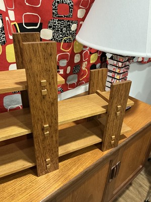 Lot 2 - A bespoke Japanese oak what-not in the Arts &...