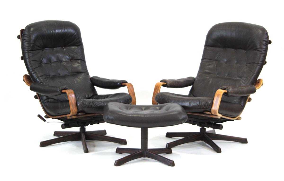 Lot 4 - (G) A pair of Swedish lounge chairs by Gote...