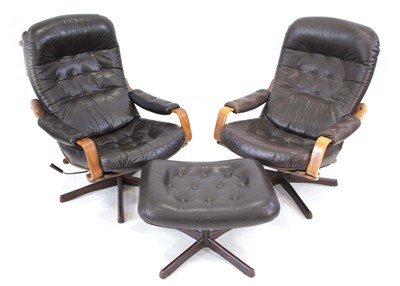 Lot 4 - (G) A pair of Swedish lounge chairs by Gote...