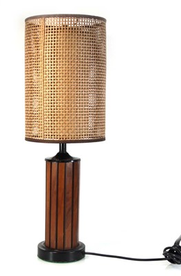 Lot 10 - (G) A 1960's table lamp with a bergere shade,...