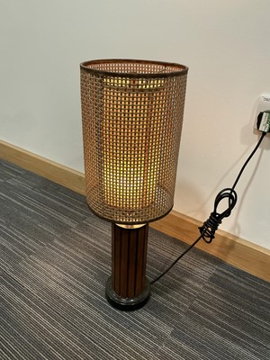 Lot 10 - (G) A 1960's table lamp with a bergere shade,...