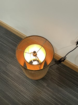 Lot 10 - (G) A 1960's table lamp with a bergere shade,...