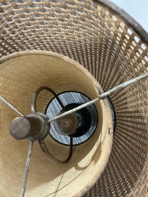 Lot 10 - (G) A 1960's table lamp with a bergere shade,...