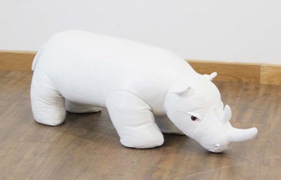 Lot 14 - A contemporary rhino footstool handmade in...