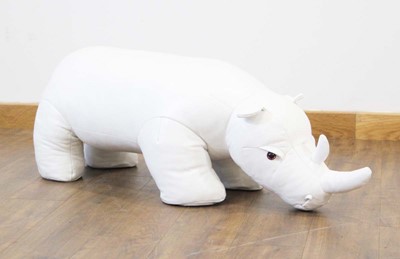 Lot 14 - A contemporary rhino footstool handmade in...