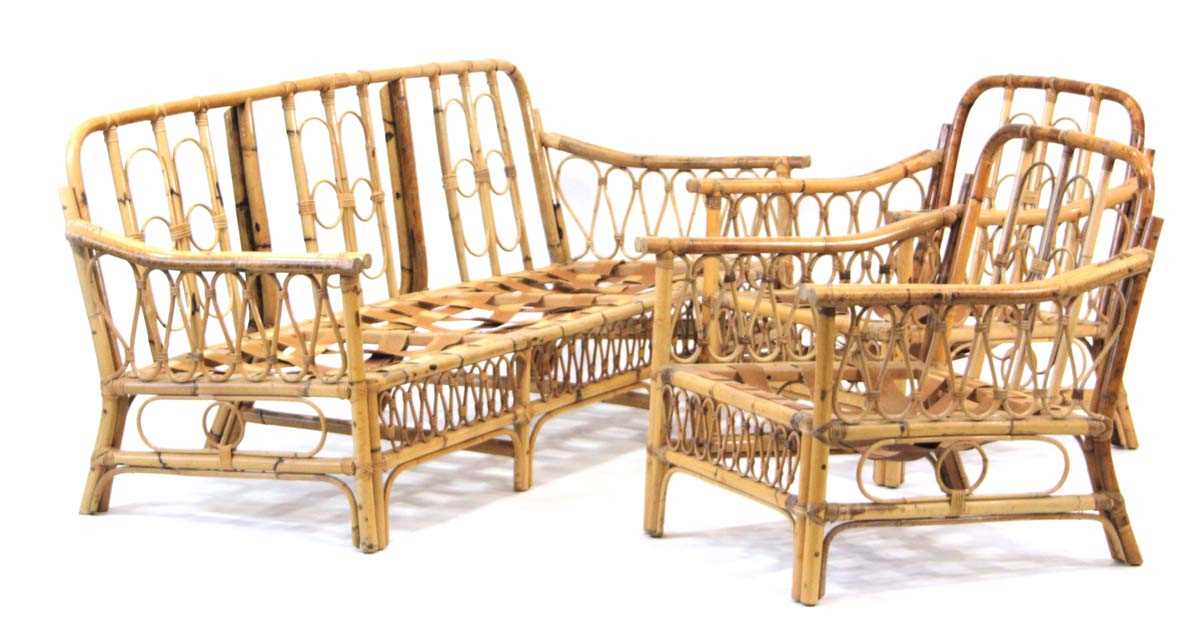 Lot 25 - (G) A 1950/60's bamboo and bent cane...