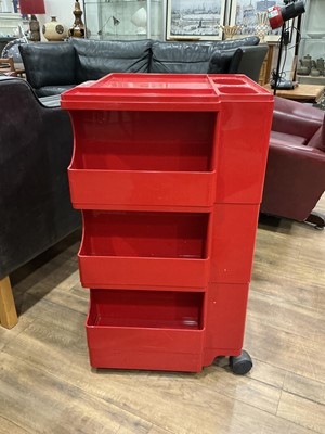 Lot 26 - An Italian red 'Boby' trolley by Joe Columbo,...