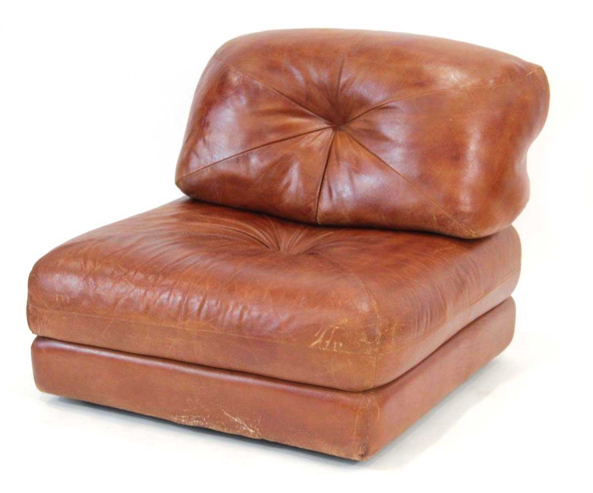 Lot 32 - A 1970's Italian brown/tan leather modular...