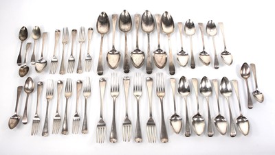 Lot 214 - A George III silver set of cutlery including...