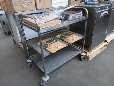 Lot 152 - 90cm stainless steel 3 tier trolley