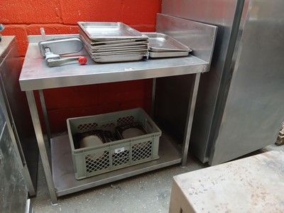 Lot 326 - 100cm stainless steel preparation table with...