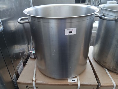 Lot 447 - Tall 49cm diameter twin-handled cooking pot