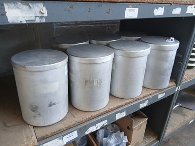 Lot 610 - 7x aluminium ingredients cannisters with lids