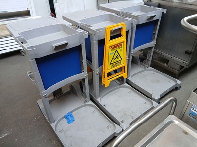 Lot 353 - 3x janitors type mobile cleaning stations