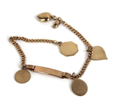 Lot 535 - A 9ct rose gold flat curblink identity...