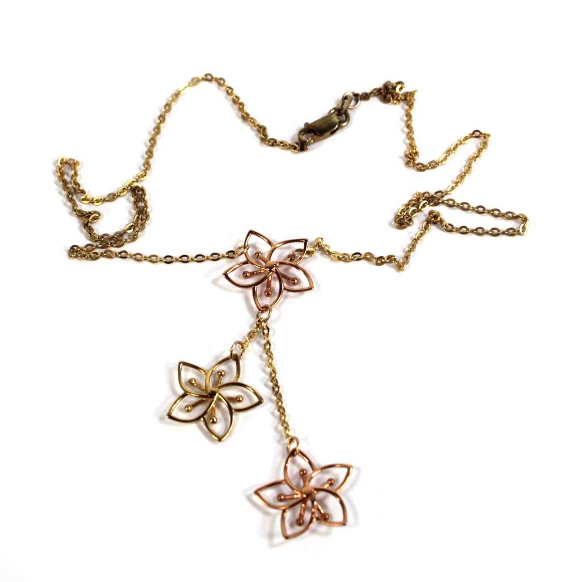 Lot 540 - A 9ct two-colour gold chainlink necklace...