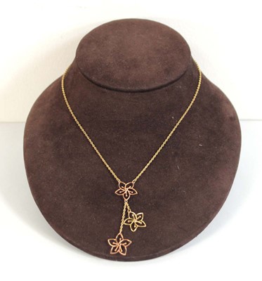 Lot 540 - A 9ct two-colour gold chainlink necklace...