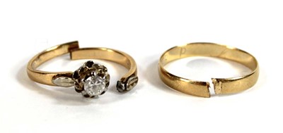 Lot 541 - An 18ct yellow gold wedding band, 1.3 gms and...
