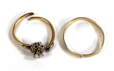 Lot 541 - An 18ct yellow gold wedding band, 1.3 gms and...