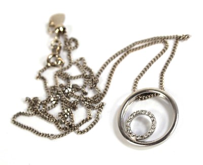 Lot 543 - A 9ct white gold flat curblink necklace...