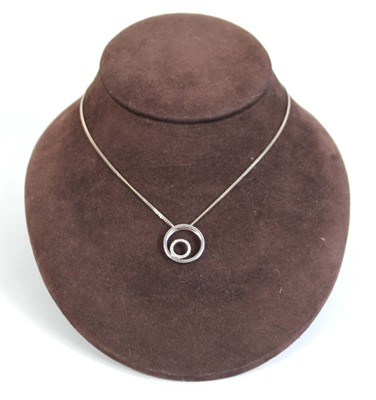 Lot 543 - A 9ct white gold flat curblink necklace...