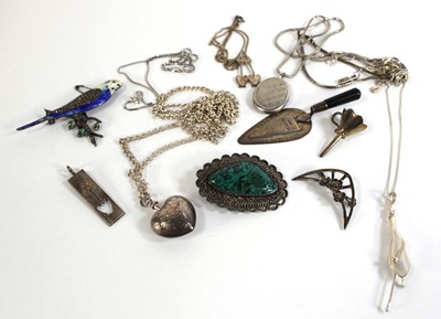 Lot 555 - A group of silver and metalware jewellery...