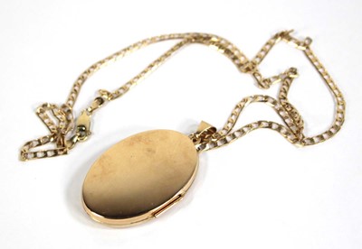 Lot 562 - A 9ct yellow gold flat curblink necklace...