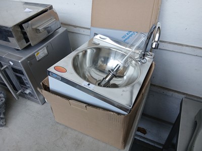 Lot 8 - 30cm stainless steel hand basin with tap set...