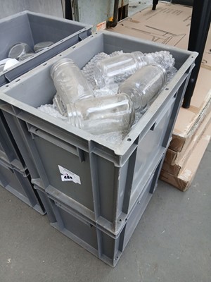 Lot 484 - 2 stacking crates containing Kilner type...