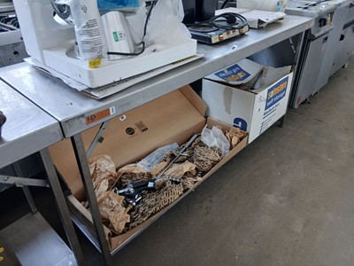 Lot 386 - 180cm x 55cm stainless steel top and frame...