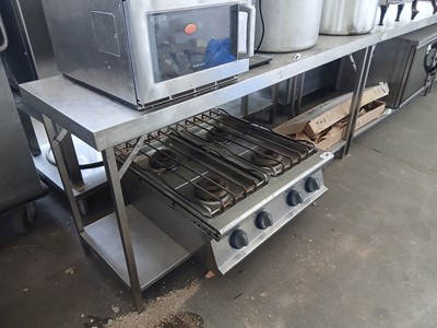 Lot 388 - 180cm x 55cm stainless steel top and frame...