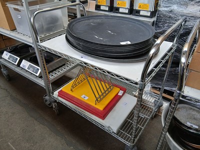 Lot 98 - 96cm stainless steel 2 tier mobile trolley