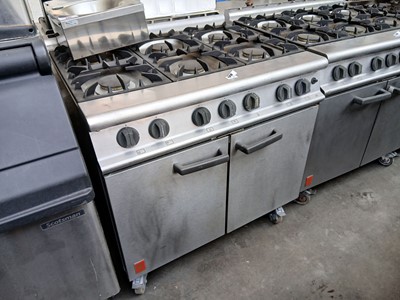 Lot 420 - 90cm gas Falcon 6 burner cooker with 2 door...