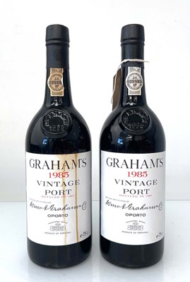 Lot 205 - 2 bottles of 1985 W & J Graham's Vintage Port...