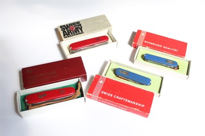 Lot 1075 - Four various Victorinox 'Swiss Army' vintage...