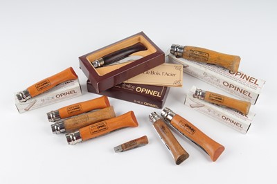 Lot 1079 - Bag containing assorted Opinel pocket knives,...