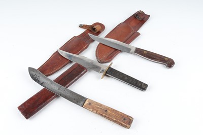 Lot 1096 - A vintage scimitar knife by Harrison Bros....