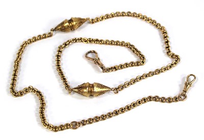 Lot 581 - A 9ct yellow gold chainlink necklace decorated...