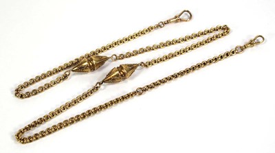 Lot 581 - A 9ct yellow gold chainlink necklace decorated...