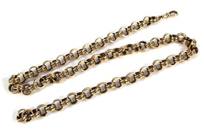 Lot 582 - A 9ct yellow gold double chainlink necklace...