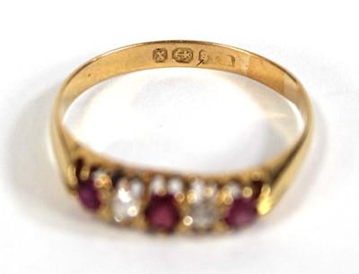 Lot 584 - A late Victorian 18ct yellow gold ring set...